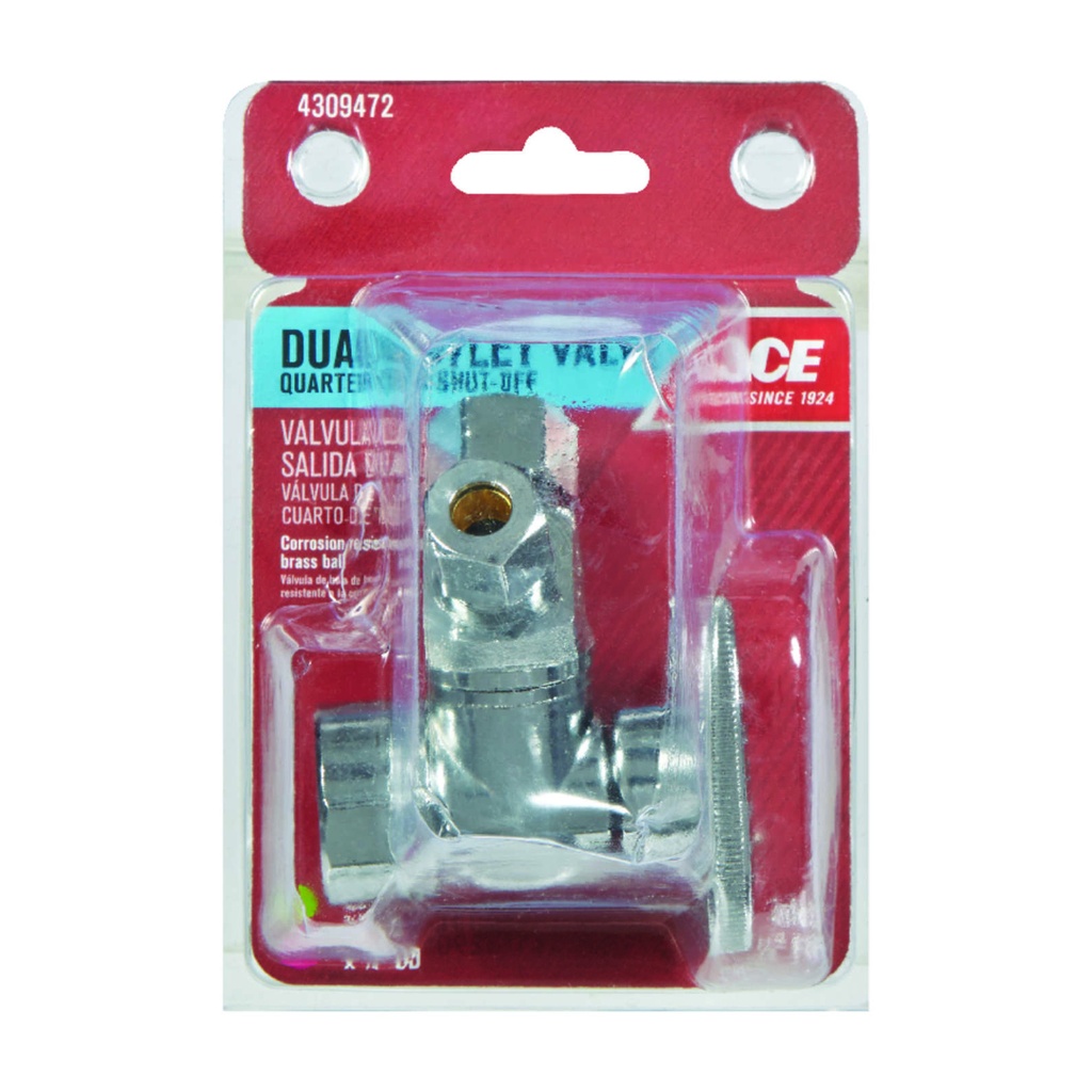Ace FIP Compression Brass Dual Shut-Off Valve | Ferreteria Maderas 3C